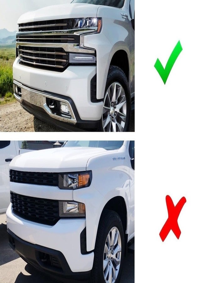 iJDMTOY 3pc Super Bright Amber Full LED Center Grille Running/Position Lights w/Mounting Brackets, Compatible With 2019/2020-up Chevrolet Silverado 1500 2500HD 3500HD (Dark Smoked Lens) - Image 2
